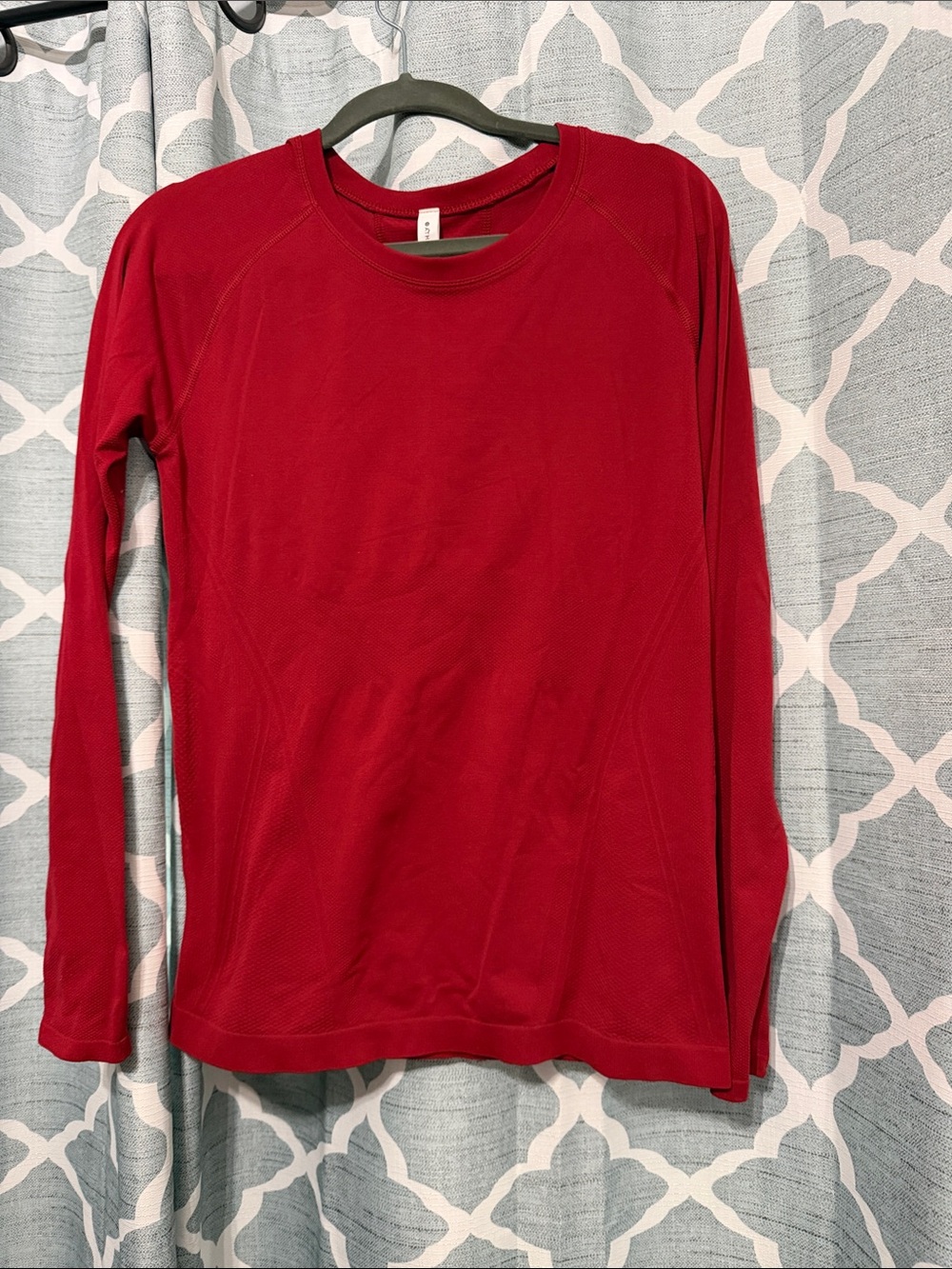 Athleta Red Long-Sleeve Momentum Performance Top